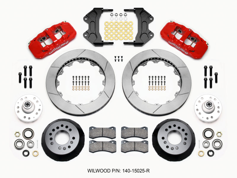 Wilwood AERO6 Front Hub Kit 15.00-Red WWE ProSpindle 140-15025-R