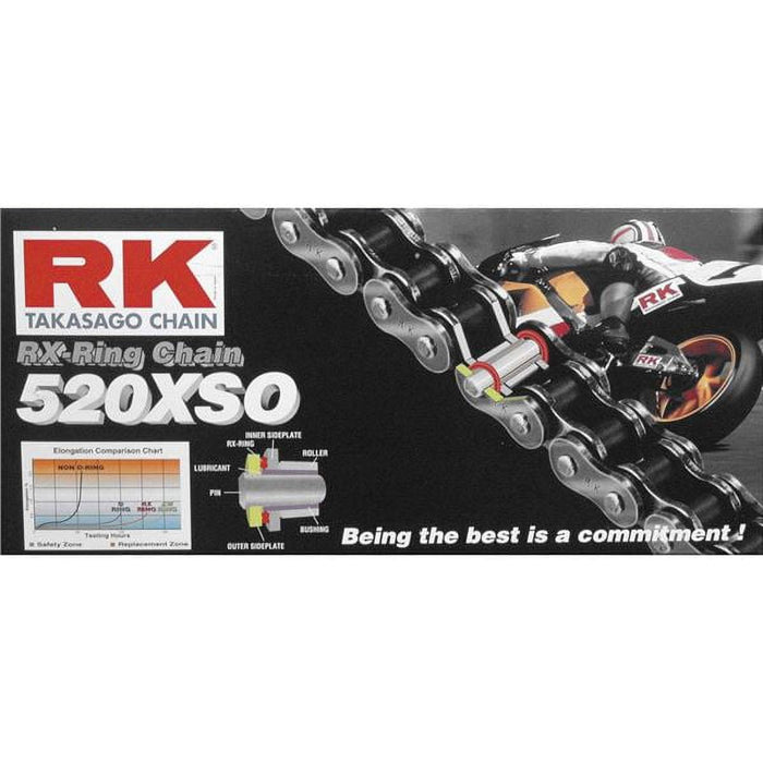 RK 520XSO High Performance RX-Ring Motorcycle Chain 140 Link