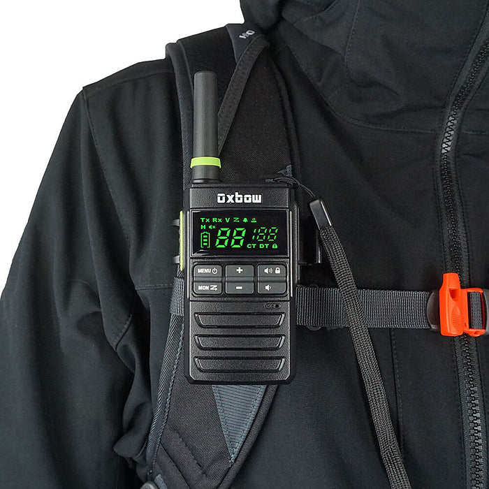 Oxbow Gear Renegade 2.0 Two-Way Backcountry Radio with Universal Shoulder Strap Mount, 1-5 Mile Backcountry Range, 36+ Hours of Battery Life, Built for The Elements