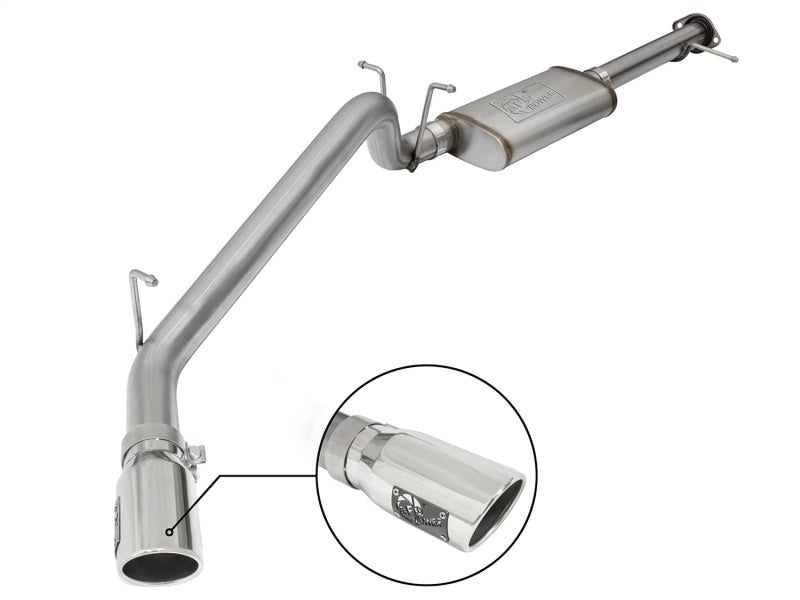 aFe Mach Force-XP Exhaust 3in CB SS 15-17 GM Colorado/Canyon 2.5L/3.6L Side Exit w/ Polished Tip 49-44058-P