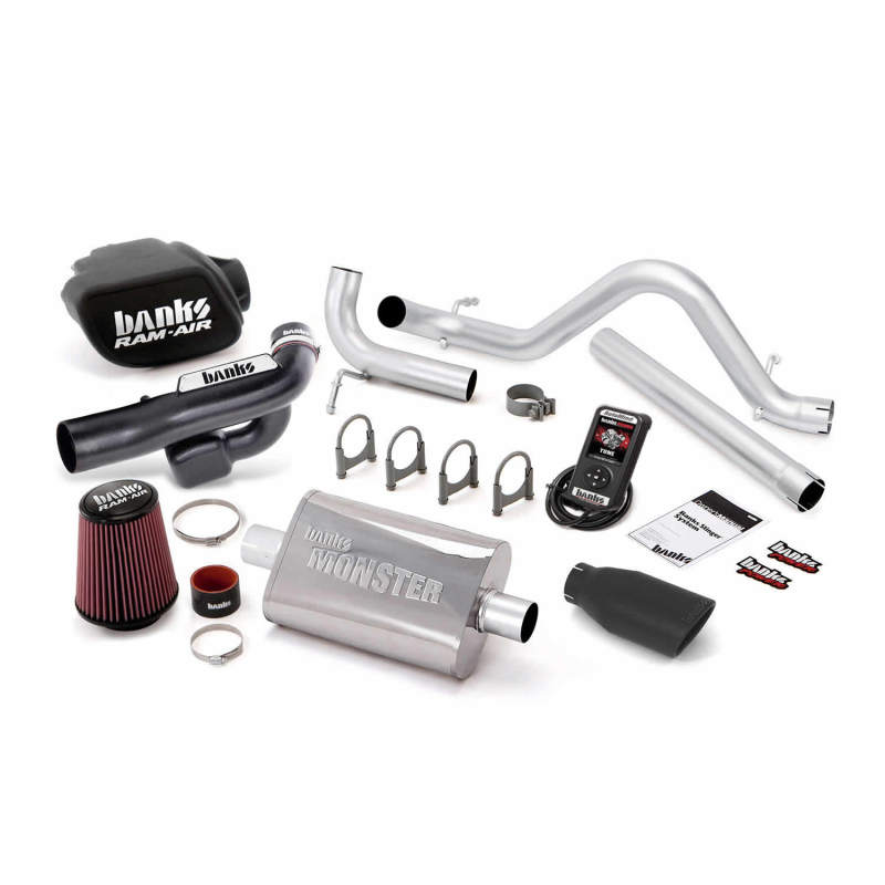 Banks Power 12-14 compatible with Jeep 3.6L Wrangler 4dr Stinger Sys w/ AutoMind SS Single Exhaust w/ Black Tip 51349-B