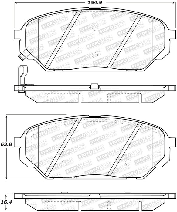 StopTech Street Brake Pads Front 308.1301