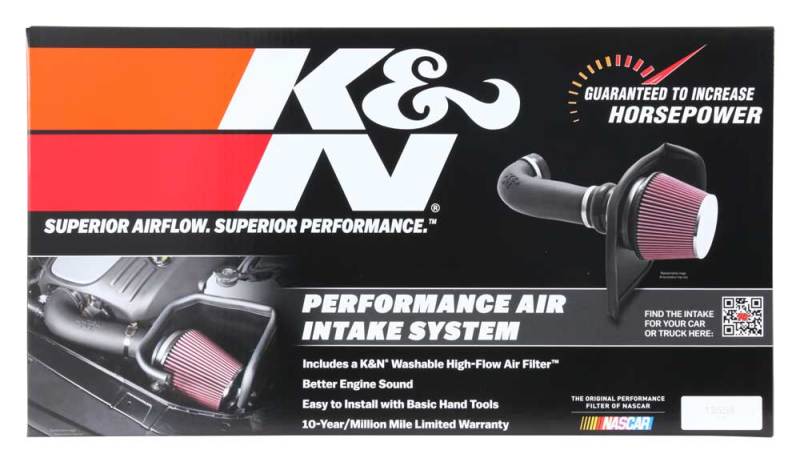 K&N 19-20 compatible with Jeep Cherokee L4-2.4L Performance Air Intake Kit 77-1577KS