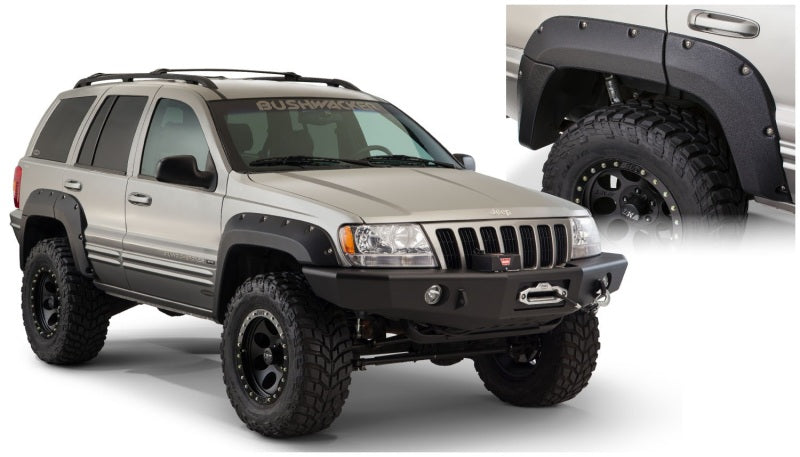 Bushwacker 99-04 compatible with Jeep Grand Cherokee Cutout Style Flares 2pc Black 10072-07