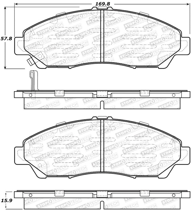 StopTech Street Brake Pads Front/Rear 308.1378