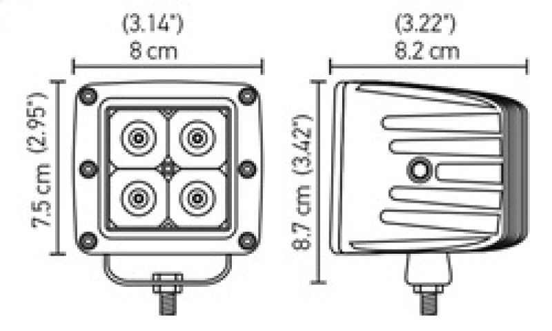 Hella HVF Cube 4 LED Off Road Kit 357204831