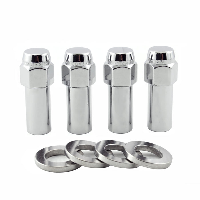 McGard Hex Lug Nut (X-Long Shank) M12X1.5 CTR Washer / 13/16 Hex / 2.27in. Length (4-Pack) Chrome 63016