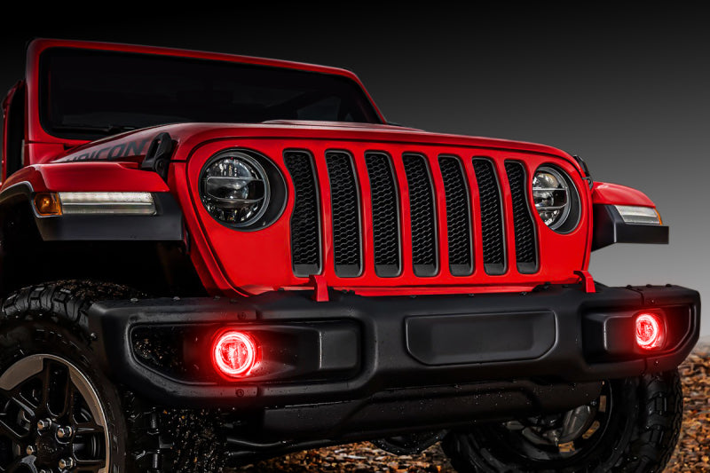 Oracle compatible with Jeep Wrangler JL/Gladiator JT LED Surface Mount Fog Light Halo Kit Red SEE WARRANTY 1215-003