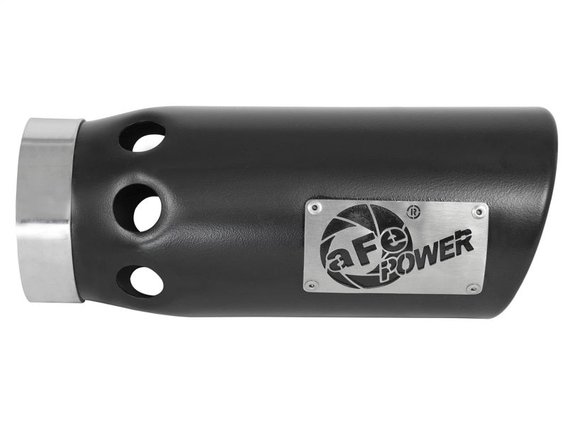 aFe Power Intercooled Tip Stainless Steel Black 4in In x 5in Out x 12in L Bolt-On 49T40501-B121