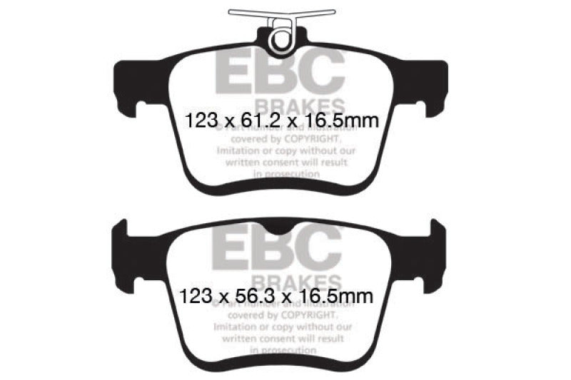 EBC 2017+ Volkswagen Atlas 2.0L Turbo Greenstuff Rear Brake Pads DP62153