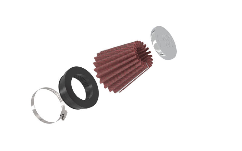 K&N Universal Chrome Filter 2 1/8 inch FLG / 3 inch Bottom / 2 inch Top / 3 inch Height RC-2330
