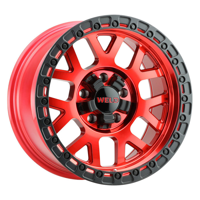 Weld Off-Road W133 17X9 Cinch 5X114.3 5X127 ET-12 BS4.50 Candy Red / Satin Black Ring 78.1 W13379026450