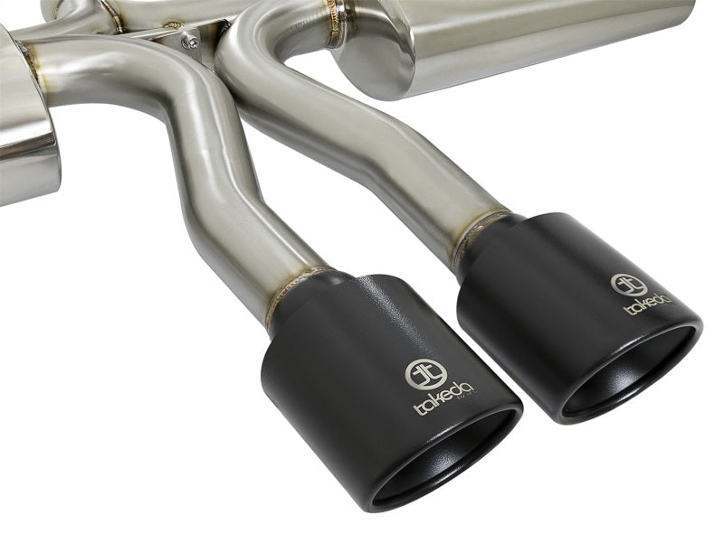 aFe Takeda 3in 304 SS Cat-Back Exhaust System w/ Black Tips 2017+ Honda Civic Si (4dr) I4 1.5L (t) 49-36621-B