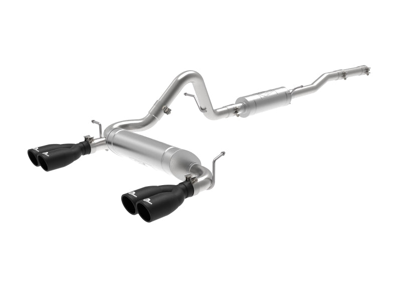 aFe Vulcan Series 2.5in 304SS Cat-Back Exhaust 07-18 compatible with Jeep Wrangler (JK) V6-3.6/3.8L w/ Black Tips 49-38087-B