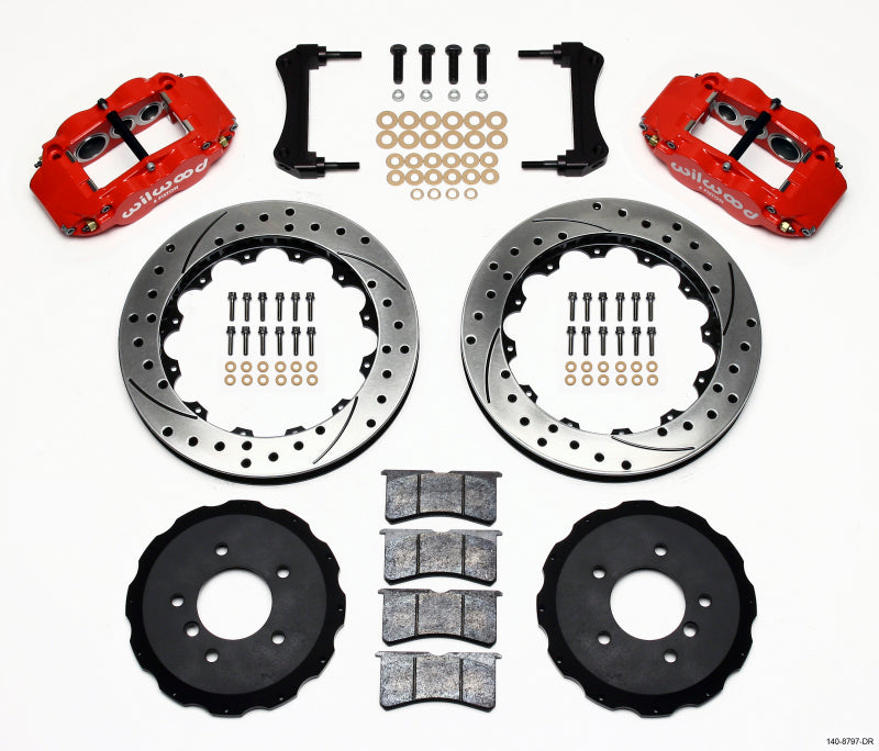 Wilwood Narrow Superlite 6R Front Hat Kit 13.06in Drilled Red E36 BMW M3 140-8797-DR