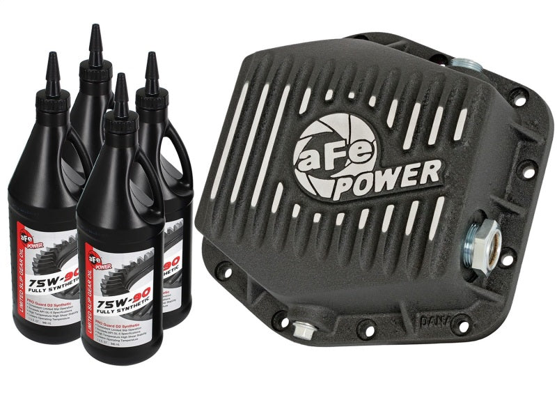 aFe Power Rear Differential Cover (Machined Black) 15-17 GMC Canyon 12 Bolt Axles w/ Gear Oil 46-70302-WL