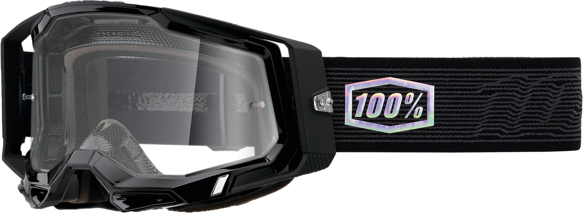 100% Racecraft 2 Mountain Bike & Motocross Goggles - MX and MTB Racing Protective Eyewear (Topo - Clear Lens)