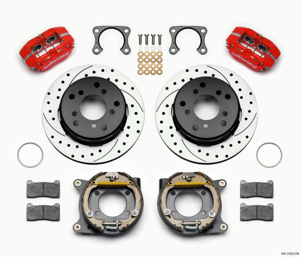 Wilwood Dynapro Lug Mount P/S Park Brake Kit Drilled Red Big Ford 2.36in Off Bronco 5 x 5.50 140-13322-DR