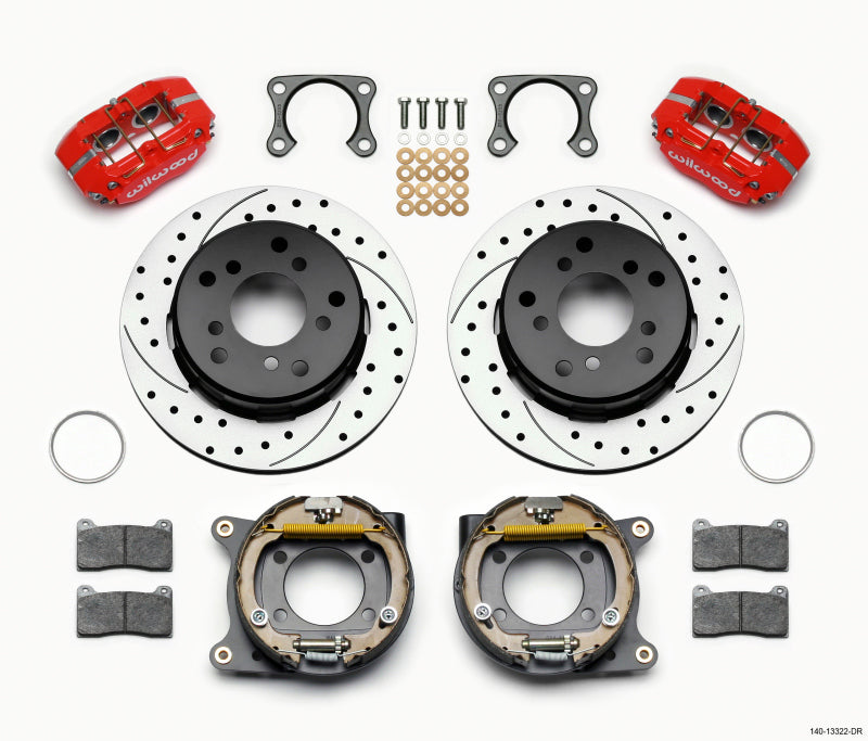 Wilwood Dynapro Lug Mount P/S Park Brake Kit Drilled Red Big Ford 2.36in Off Bronco 5 x 5.50 140-13322-DR