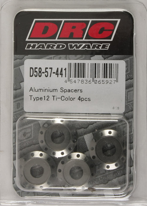 DRC Alumium Spacers Type 12 Titanium 4 Pack D58-57-441