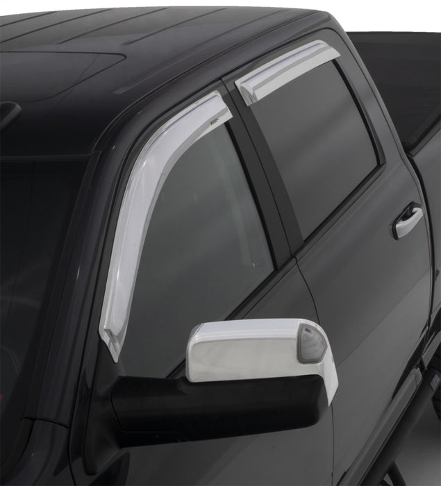 Stampede 2009-2018 Compatible with Dodge Ram 1500 Crew Cab Pickup Tape-Onz Sidewind Deflector 4pc Chrome 6253-8