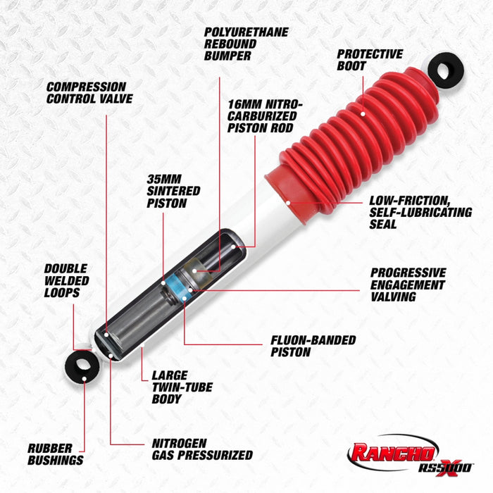 Rancho 94-01 Compatible with Dodge Pickup / Ram 1500 1/2 Ton Front RS5000X Shock RS55008