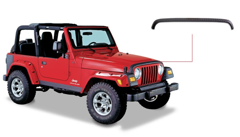 Bushwacker 18-19 compatible with Jeep Wrangler Rubicon/Sport//Unlimited/Sport S Hood Stone Guard- Black 14093