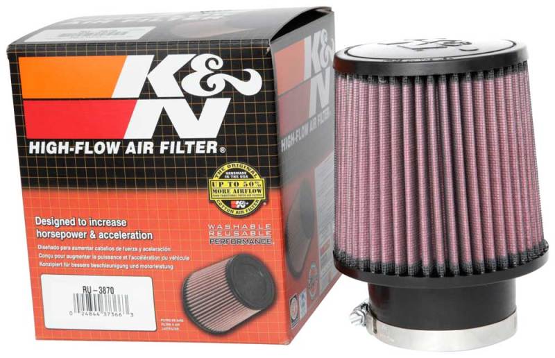 K&N Universal Clamp-On Air Filter 3in FLG / 5in B / 4-1/2in T / 5in H RU-3870