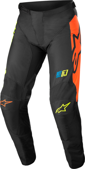 Alpinestars Youth Racer Compass Pants Black/Yellow Fluo/Coral Sz 28 482-975728