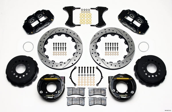 Wilwood Narrow Superlite 4R Rear P-Brk Kit 12.88in Drilled Chevy 12 Bolt w/ C-Clips 140-9213-D