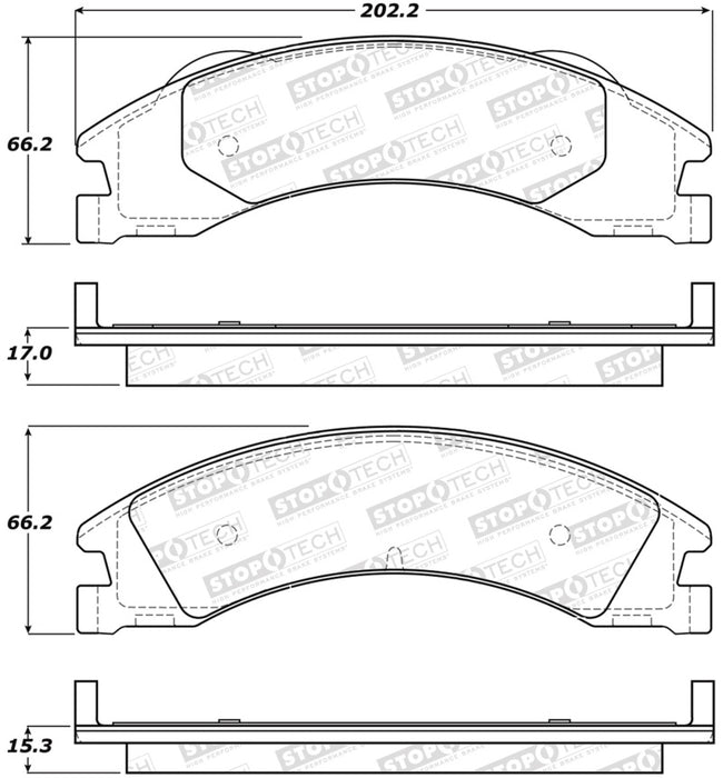 StopTech Sport Brake Pads w/Shims Front 309.1329