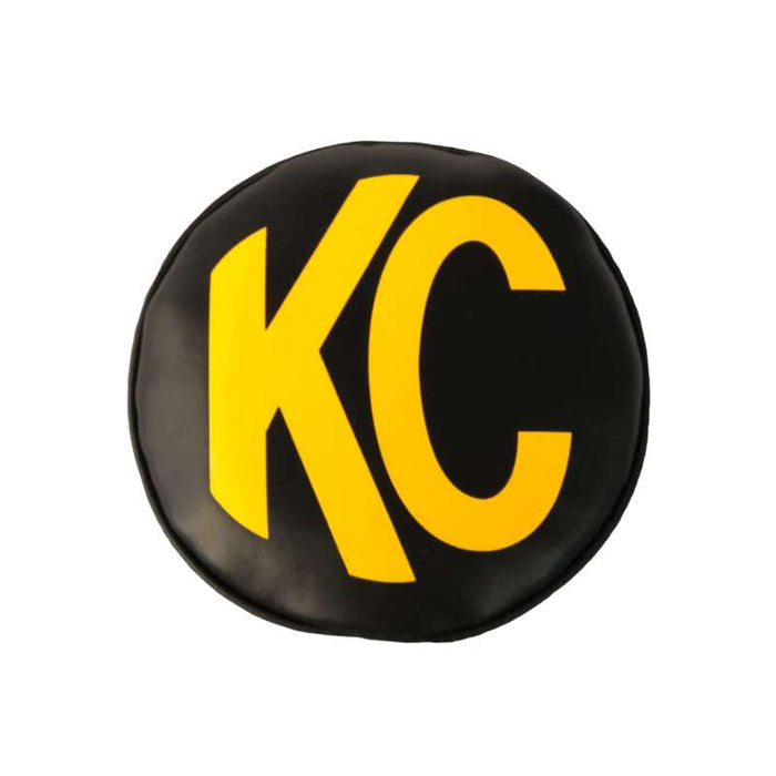 KC HiLiTES 6in. Round Soft Cover (Pair) Black w/Yellow KC Logo 5102