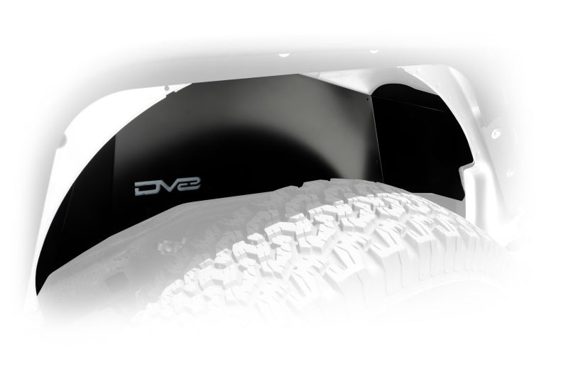 DV8 Offroad 07-18 compatible with Jeep Wrangler JK Rear Aluminum Inner Fender Black INFEND-01RB