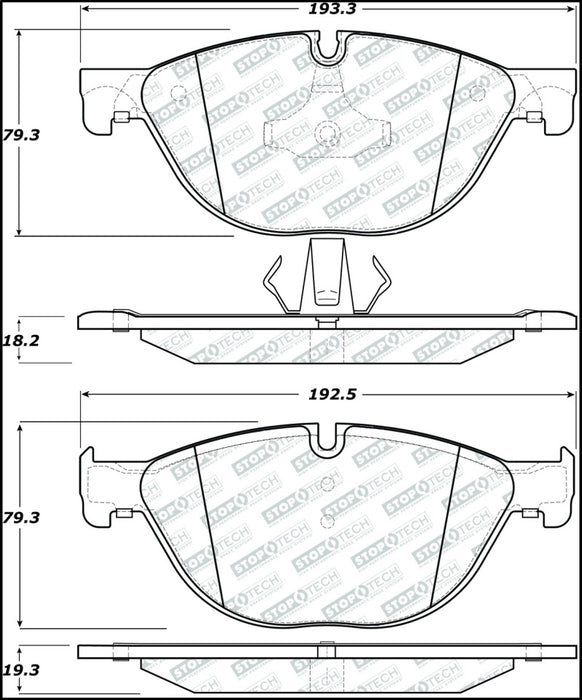 StopTech 11-13 BMW 535i Street Select Front Brake Pads 305.1409