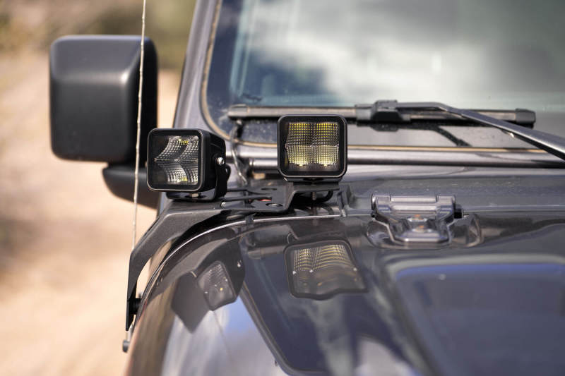 DV8 Offroad 18-22 compatible with Jeep Gladiator JT Cowl Light Bar Bracket LBJL-04