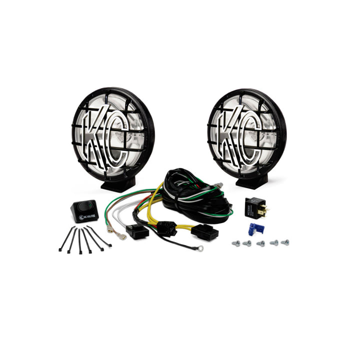 KC HiLiTES Apollo Pro 6in. Halogen Light 100w Spot Beam (Pair Pack System) Black 9150