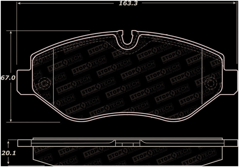 StopTech Sport Brake Pads w/Shims Rear 309.1316