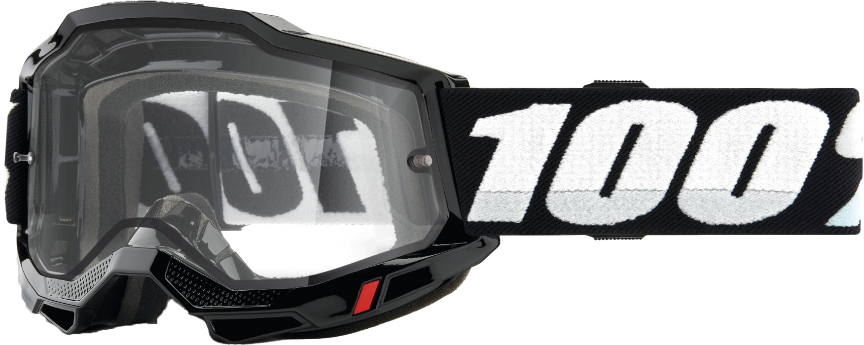 100% ACCURI 2 ENDURO Mountain Bike & Motocross Racing Protective Goggles (Black - Clear Lens)