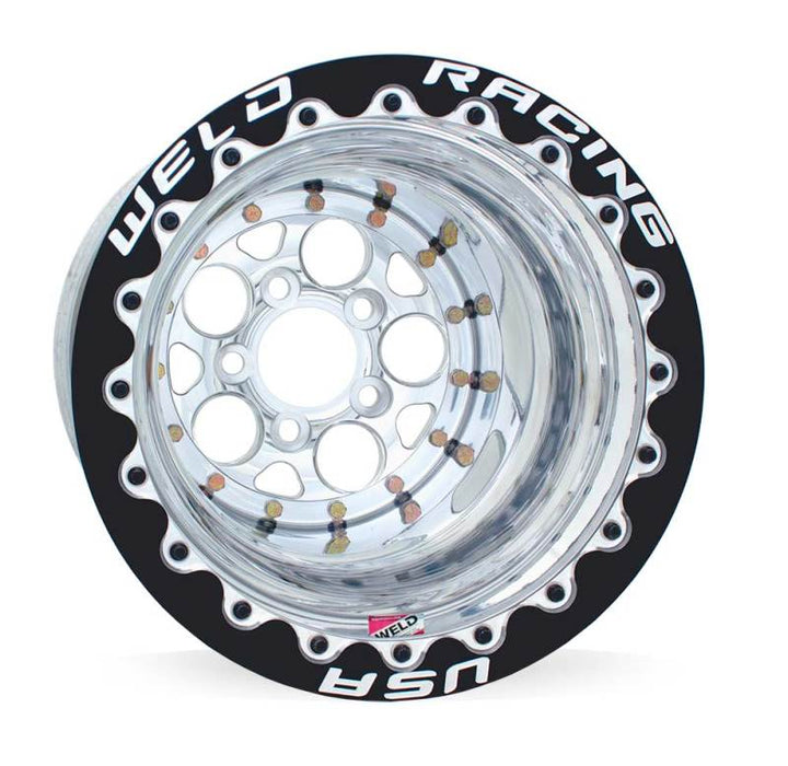 Weld Magnum 2.0 15x10 / 5x4.50 BP / 5in BS Polished Wheel Black Single Beadlock M/T 86P510210F