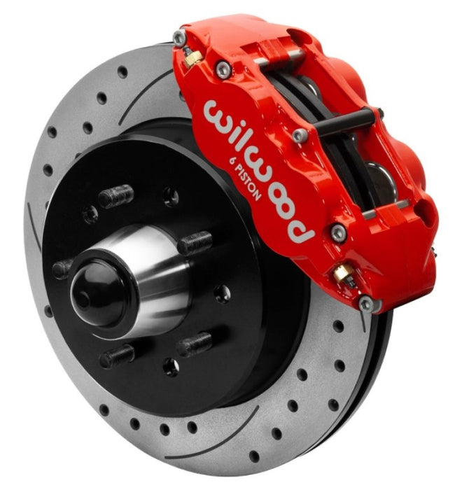 Wilwood Forged Narrow Superlite 6R Front Big Brake Kit 12.19in Drilled Rotors 88-98 C1500 Red 140-15948-DR