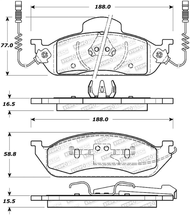 StopTech Street Brake Pads 308.076