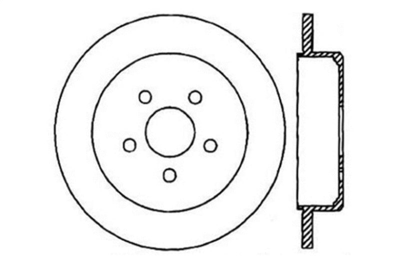 StopTech 03-09 Chrysler PTCruiser Tur / 03-05 Compatible with Dodge Neon SRT-4 Rear Right Slotted & Drilled Rotor 127.63054R