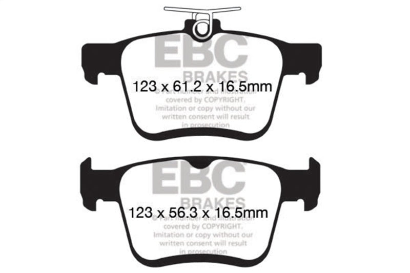 EBC 2014+ Fits Audi A3 1.8 Turbo (W/Electronic Parking Brake) Yellowstuff Rear Brake Pads DP42153R