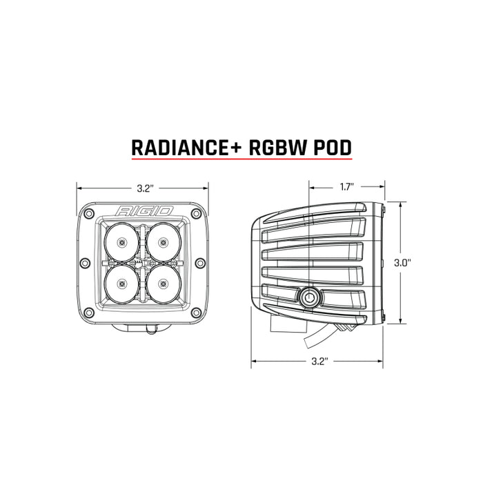 RIGID Industries 202053 Radiance+ Pod RGBW | Pair Multi Color