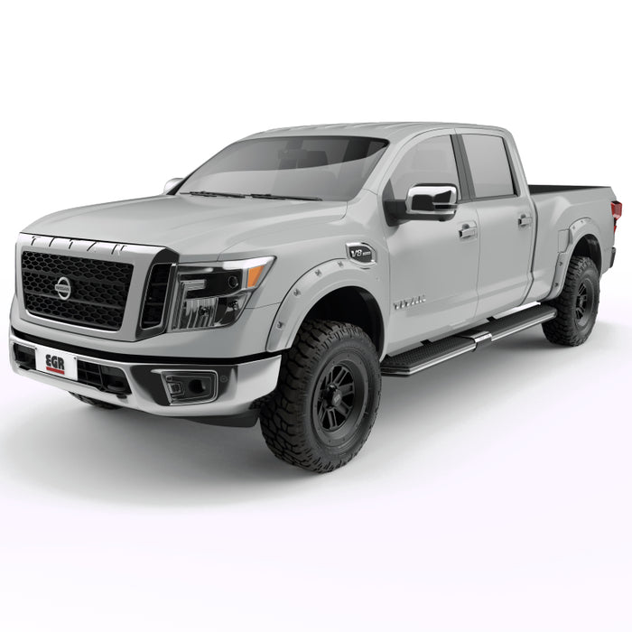 EGR 16+ Compatible with Nissan Titan XD Bolt-On Look Color Match Fender Flares Set Blizzard 795904-QAK