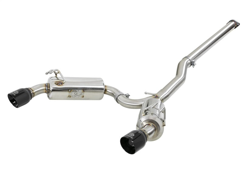 aFe Takeda 3in. to 2.5in. 304 SS C/B Exhaust 08-15 Mitsubishi Lancer EVO I4-2.0L (t) Black Tips 49-36701-B