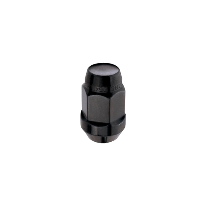 McGard Hex Lug Nut (Cone Seat Bulge Style) M14X1.5 / 22mm Hex / 1.635in. Length (4-Pack) Black 64074