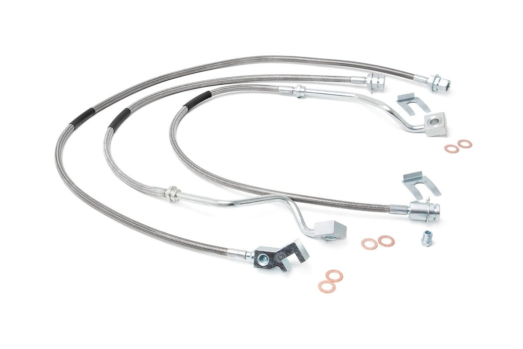 Rough Country Brake Lines Stainless Fr & Rr 4-6 Inch Lift Ford F-250/F-350 Super Duty (99-04) 89717