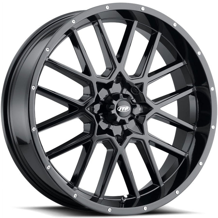 ITP Hurricane 18x6.5 / 4x137 BP / 4+2.5 Offset Gloss Black Wheel 1822515705B