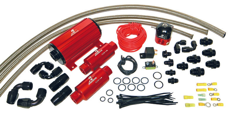 Aeromotive A1000 Carbureted Fuel System Complete (Inc 11101 Pump/13204 Reg/Filters/Hose/Etc.) 17242